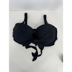 GabiFresh Swimsuits For All Black Twist Front Bikini Top Swimwear Sz 18 G/H